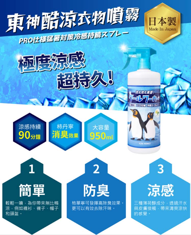 東神 日本製酷涼衣物噴霧4瓶組合(單瓶950ml) 推薦