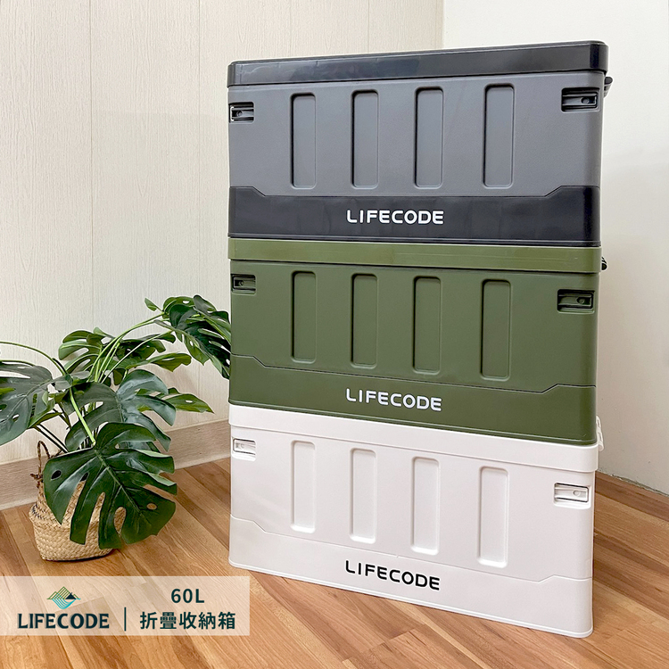 LIFECODE 木蓋折疊收納箱60L(3入組-3色可選) 