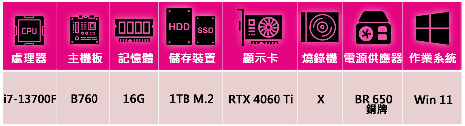 華碩平台 i7十六核GeForce RTX 4060Ti W