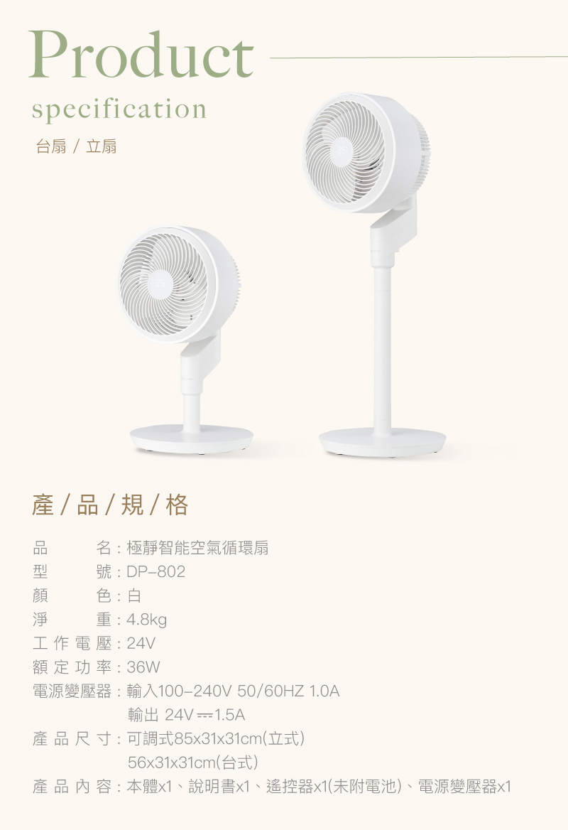 產 品 內 容 本體x1、說明書x1、遙控器x1未附電池、電源變壓器x1