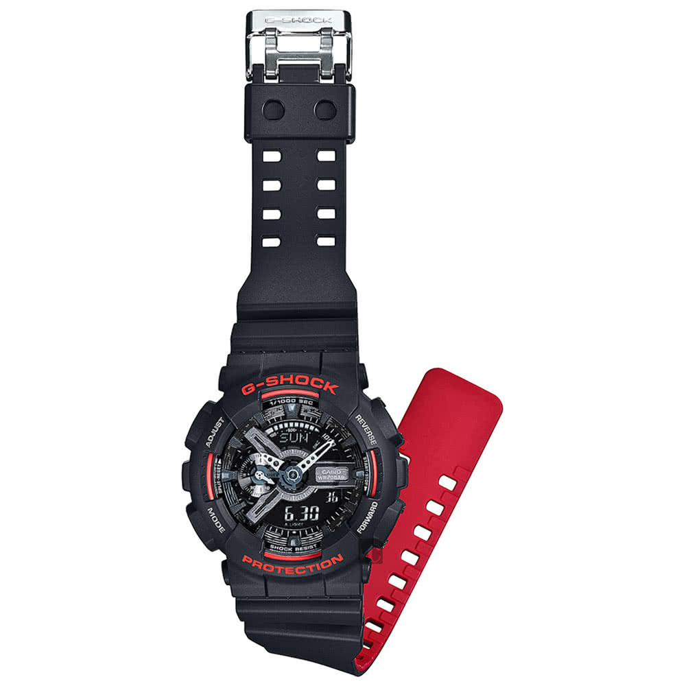 CASIO 卡西歐 G-SHOCK 人氣經典紅黑雙顯手錶(G