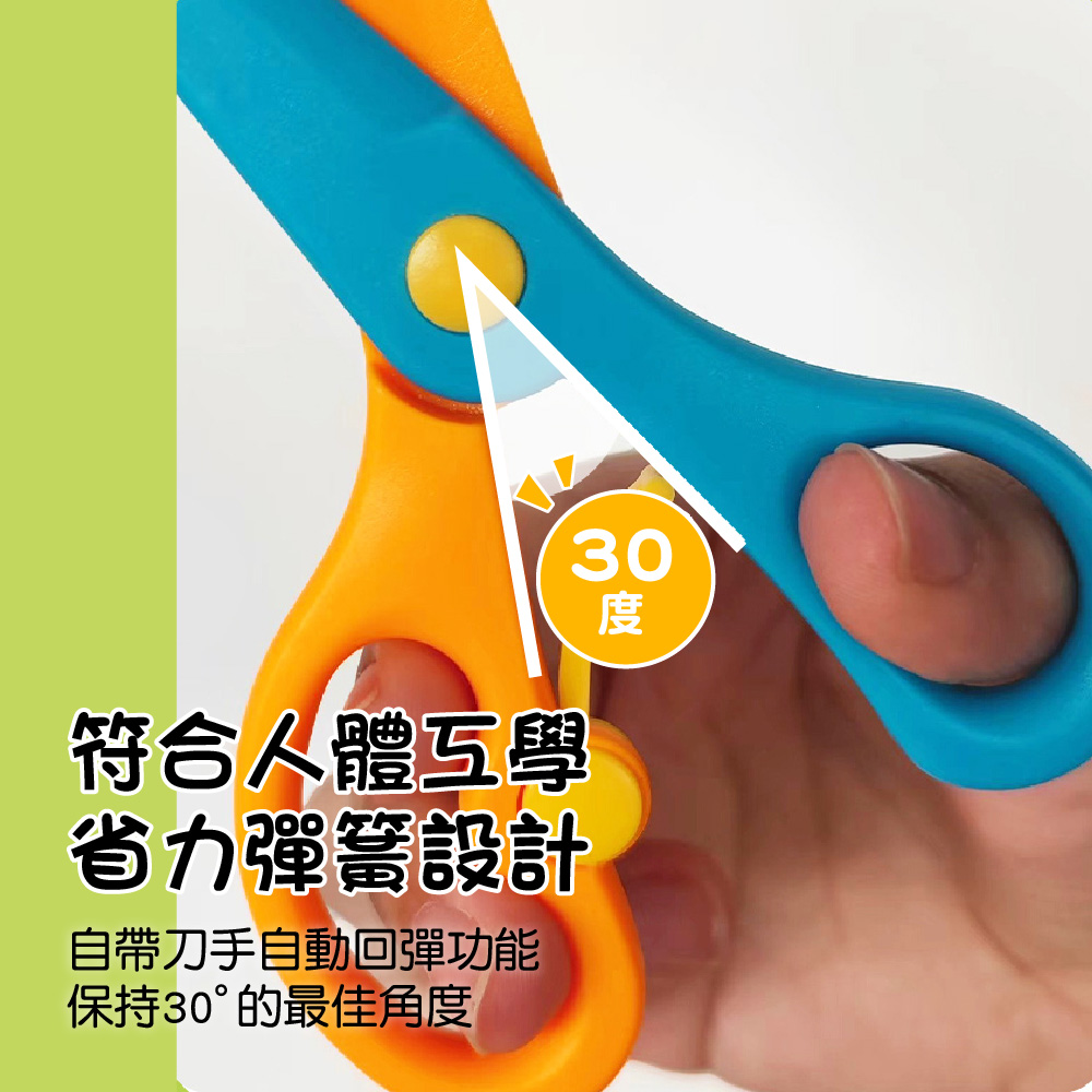 符合人體互學 省力彈簧設計 自帶刀手自動回彈功能 保持30的最佳角度 