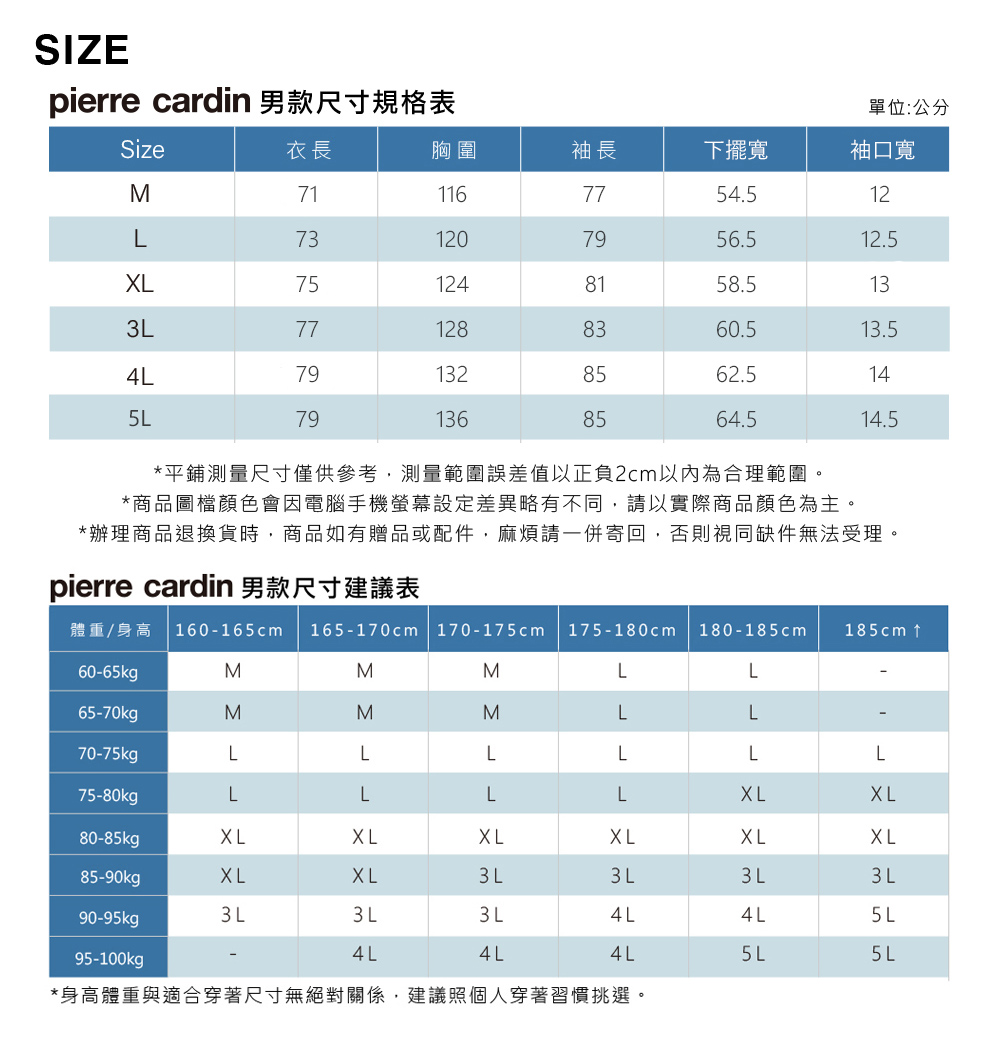 體重身高 160165cm 165170cm  170175cm 175180cm 180185cm