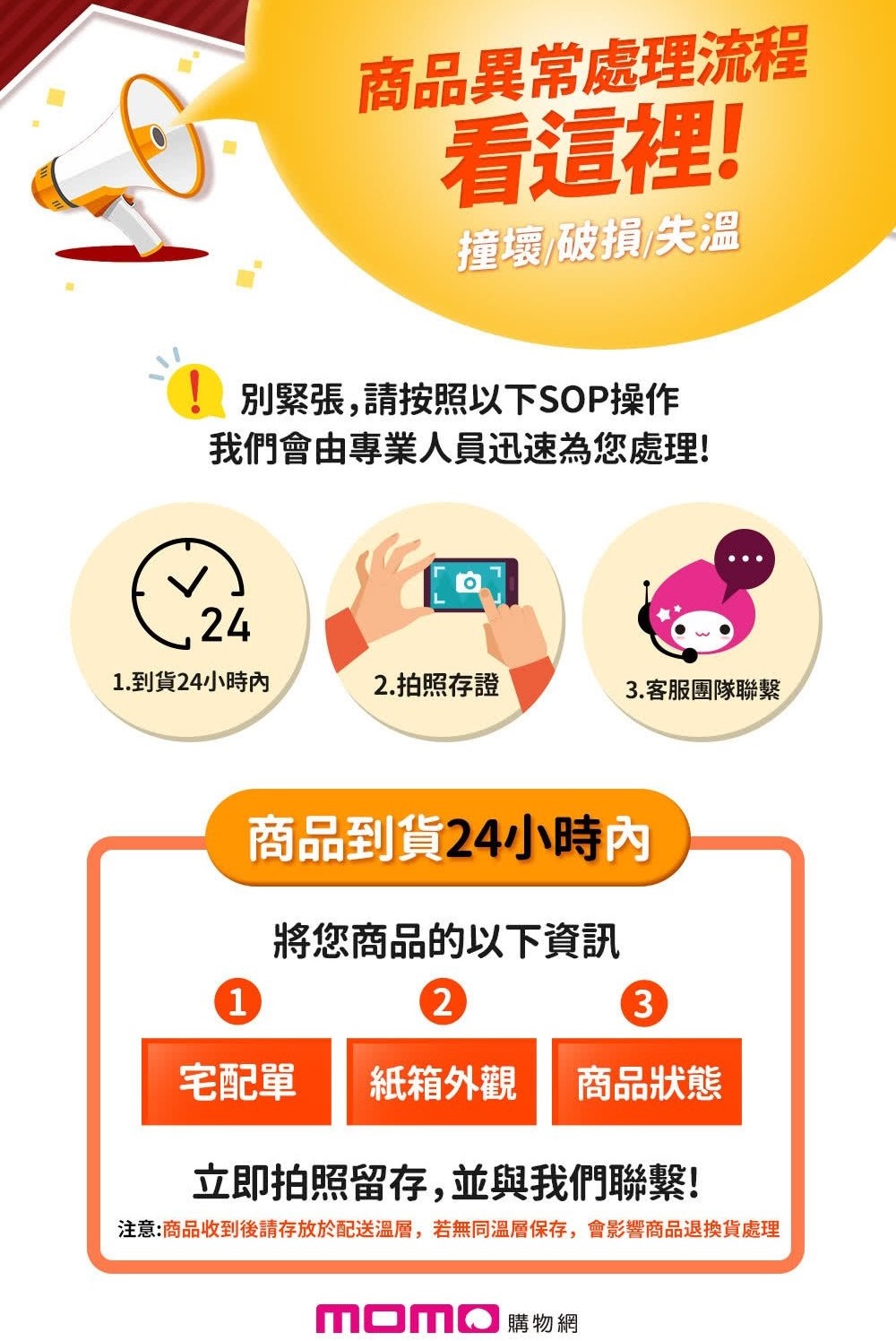 æ³¨æååæ¶å°å¾è«å­æ¾æ¼ééæº«å±¤,è¥ç¡åæº«å±¤ä¿å­,æå½±é¿ååéæè²¨èç
