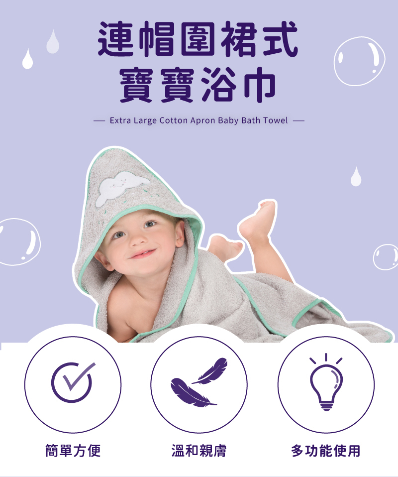 clevamama,浴巾,多功能浴巾,兒童浴袍,包巾,新生兒包巾 