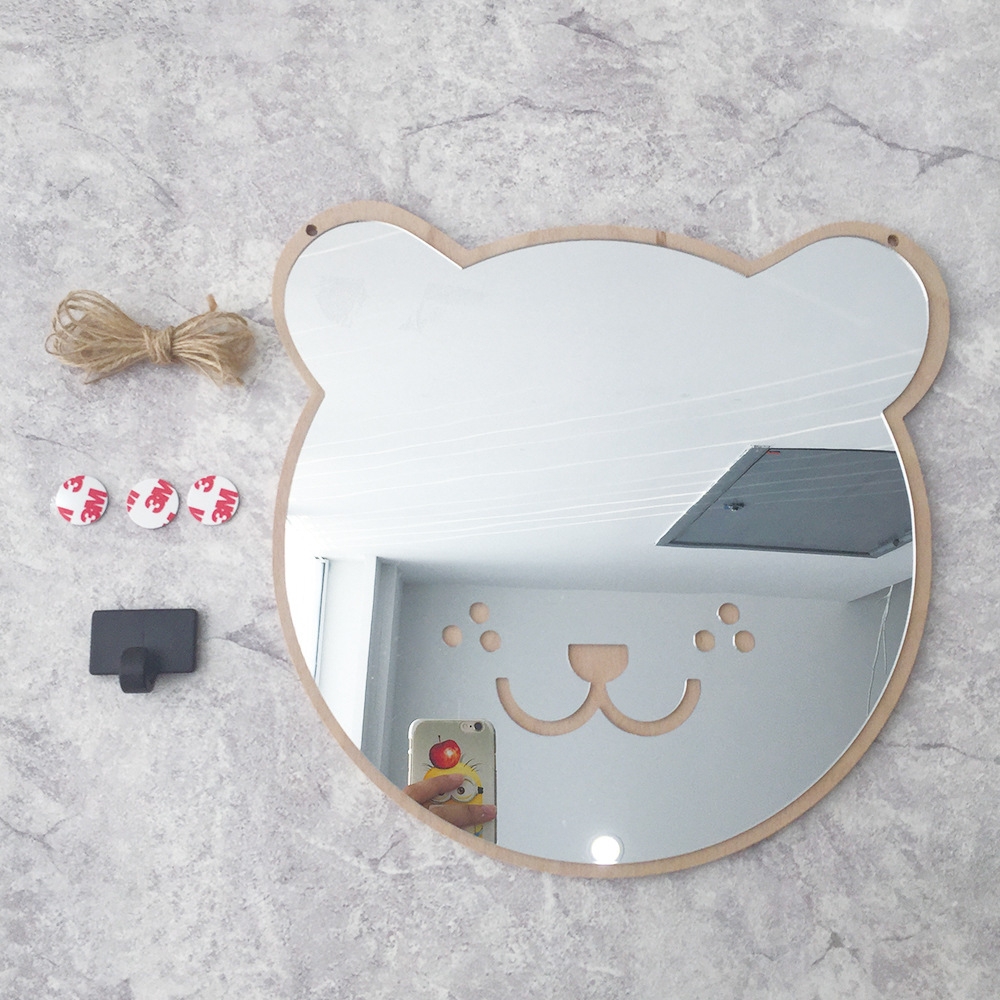 House Deco 吾所飾室 北歐立體壓克力卡通小熊裝飾鏡
