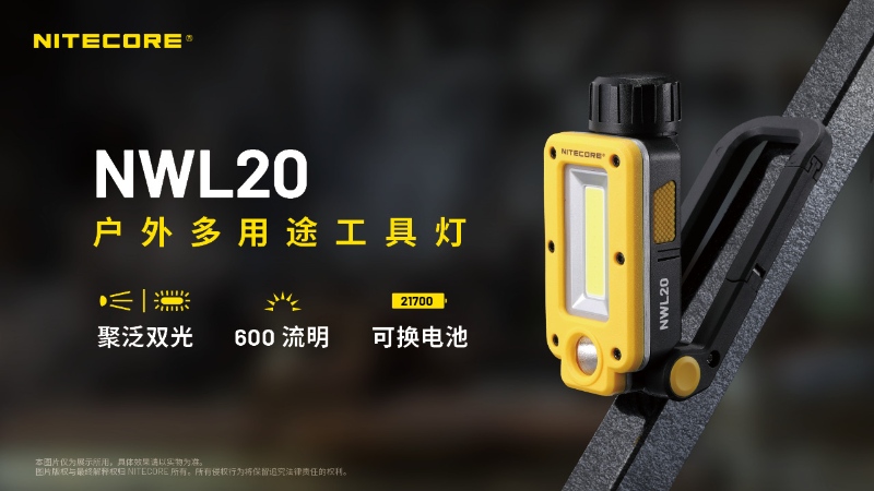 NITECORE 電筒王 NWL20(600流明 93米 多