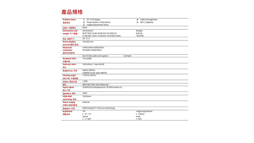 Acer宏碁 XV345CUR - 詳情11