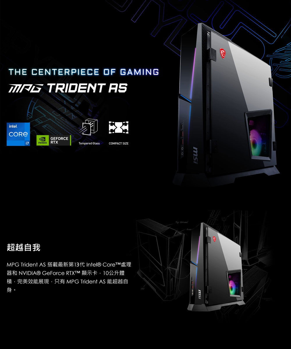 MSI 微星 i7 RTX4060特仕電腦(Trident 