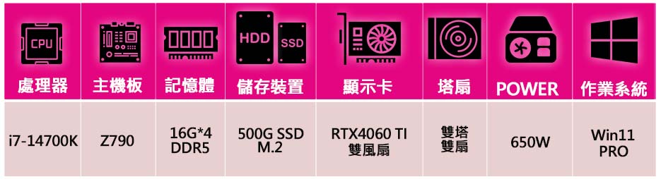 微星平台 i7二十核Geforce RTX4060 TI W