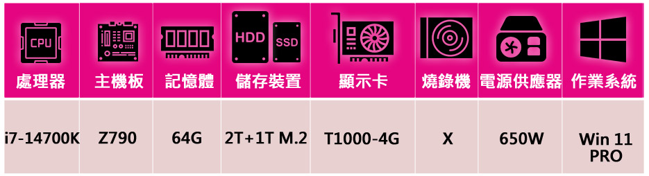 NVIDIA i7二十核T1000 Win11P{繪圖仙師W