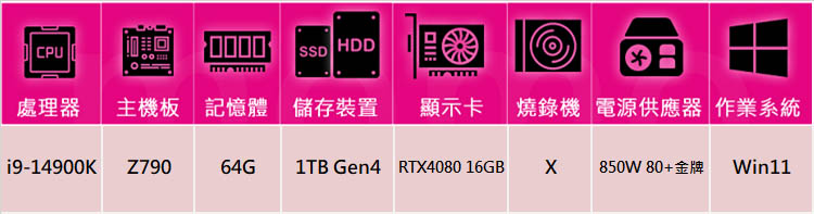 技嘉平台 i9廿四核GeForce RTX 4080 Win