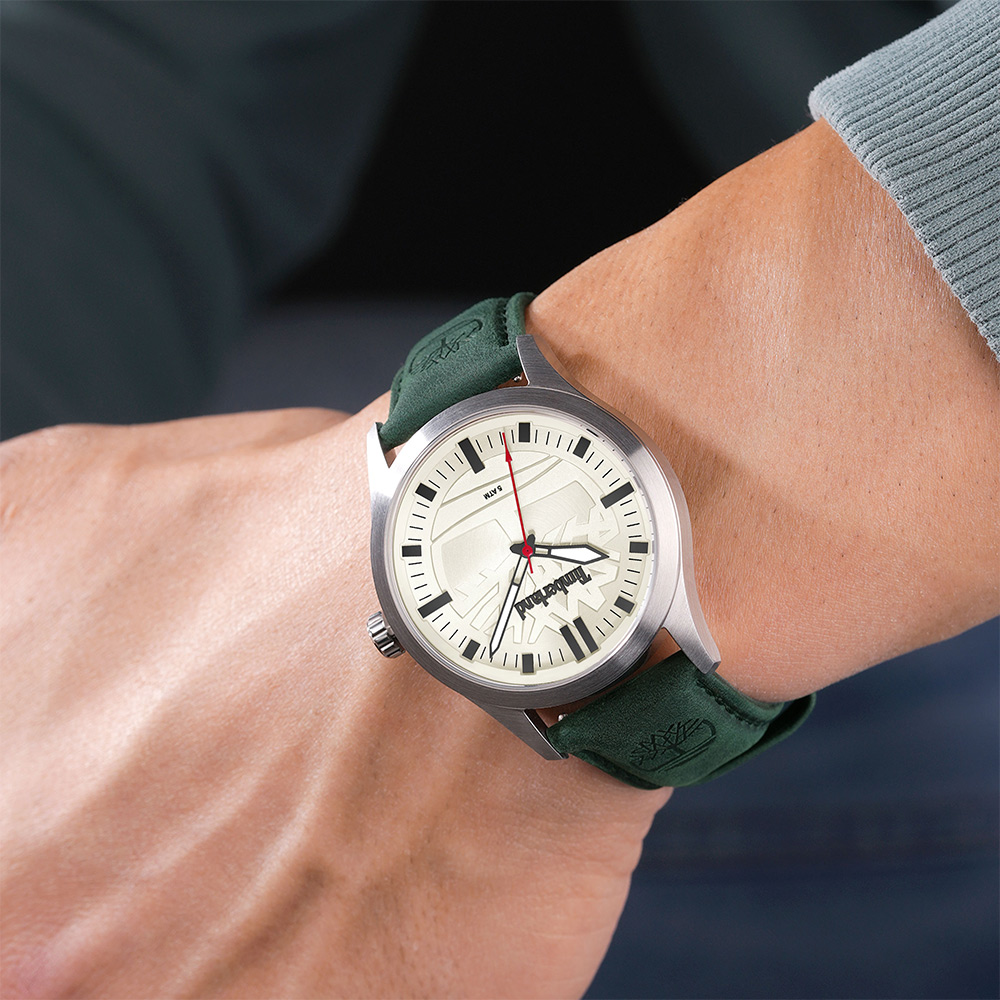 Timberland 天柏嵐 經典綠色大三針石英腕錶(TDW