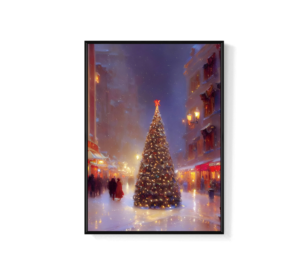 菠蘿選畫所 聖誕夜的街道II - 70x100cm(冬季聖誕