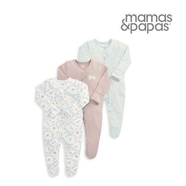 Mamas & Papas 生日加冕-連身衣3件組(4種尺寸