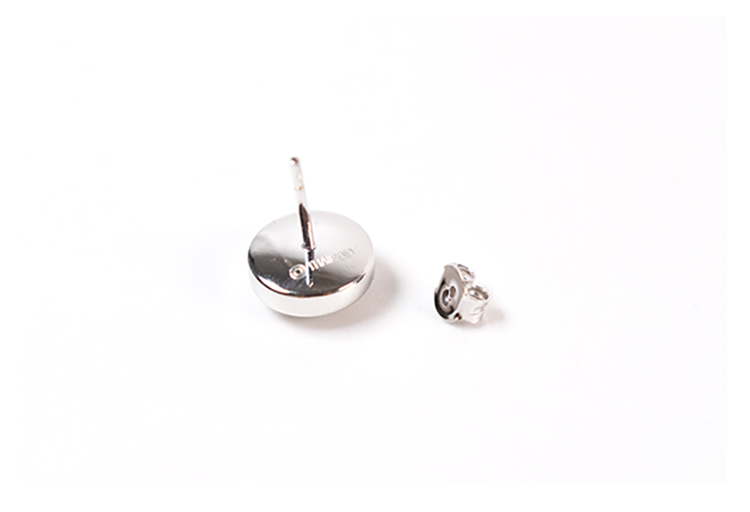COACH 圓型LOGO水鑽針式耳環-銀色 推薦