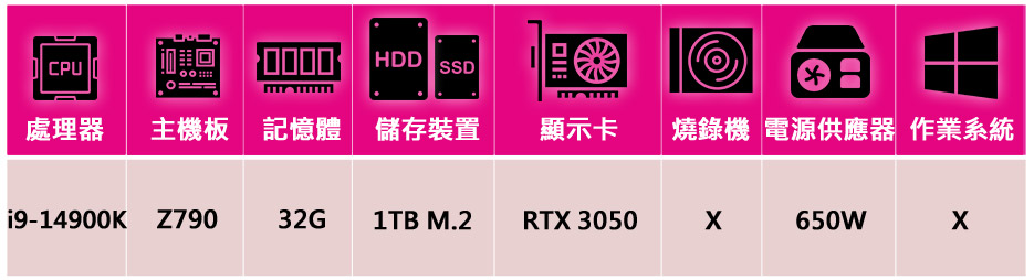 華碩平台 i9二十四核GeForce RTX 3050{波音