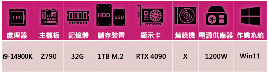 華碩平台 i9二四核GeForce RTX 4090 Win