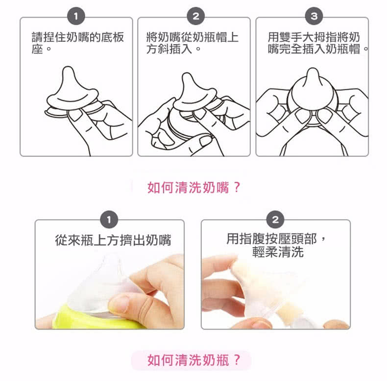 從來瓶上方擠出奶嘴