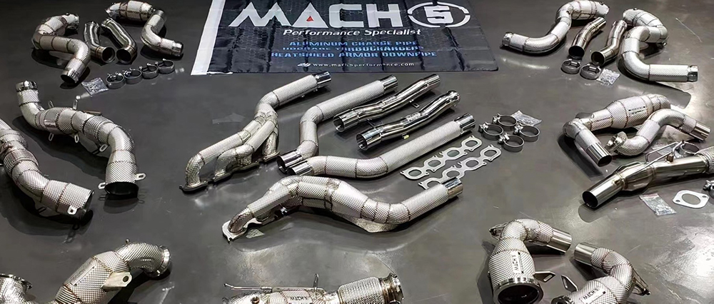 Mach5 AUDI A4 A5 高流量帶三元催化頭段排氣管