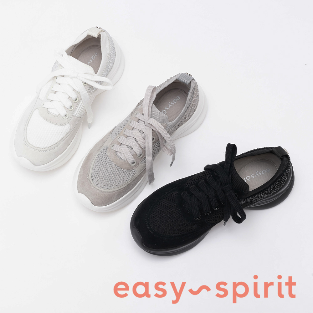 Easy Spirit CARLIN 素面織布綁帶休閒鞋(灰
