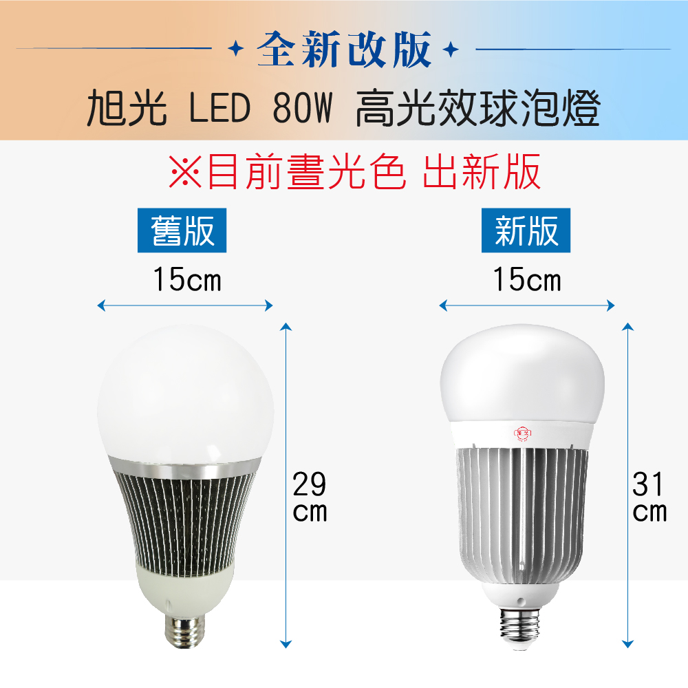旭光 LED E40 80W 全電壓 高光效 球泡 白光 1