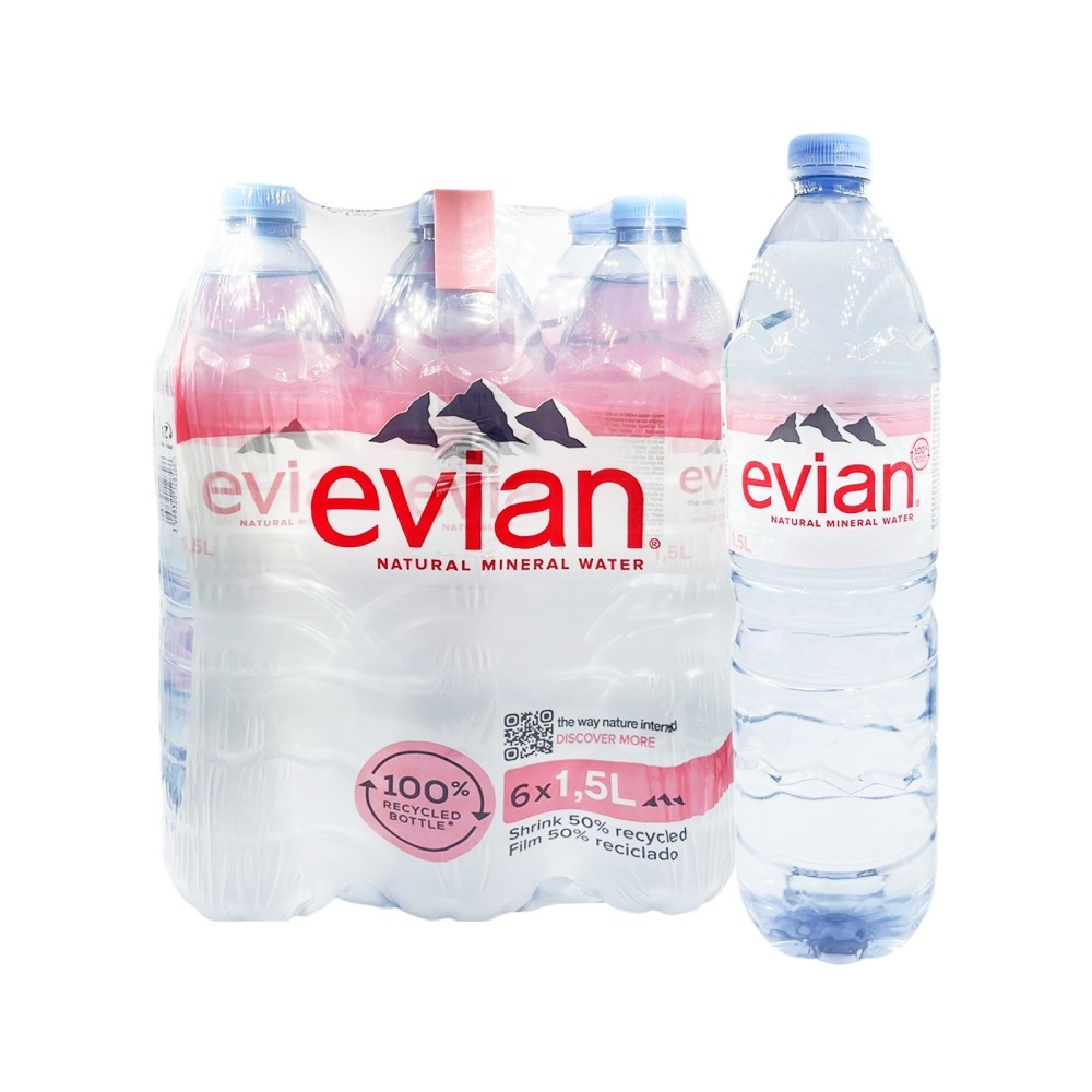 Evian 依雲 天然礦泉水1500mlx6入/組收縮膜好評