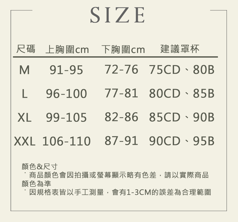 因規格表皆以手工測量,會有13CM的誤差為合理範圍