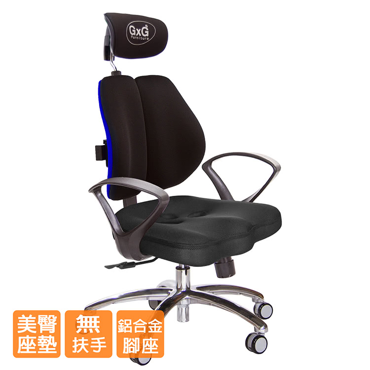 GXG 吉加吉 兩軸枕 鋁腳/D字扶手 雙背美臀椅(TW-2