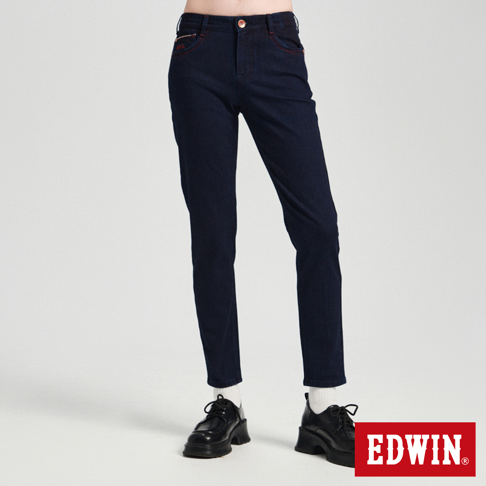 EDWIN 女裝 東京紅360°迦績彈力機能錐形牛仔褲(原藍