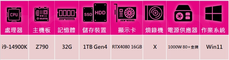 華碩平台 i9廿四核GeForce RTX 4080 Win