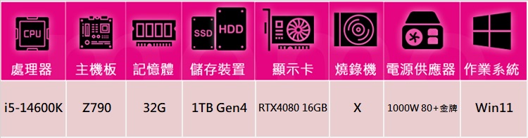 華碩平台 i5十四核GeForce RTX 4080 Win