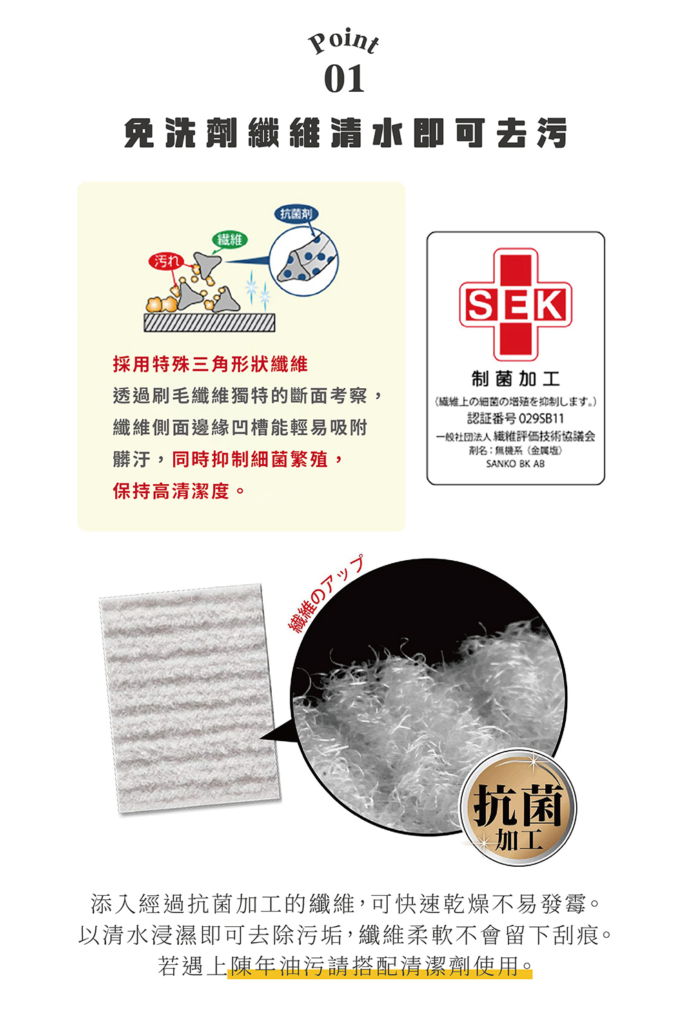 fujidinos 日本製抗菌加工拋棄式去污清潔巾20片x3