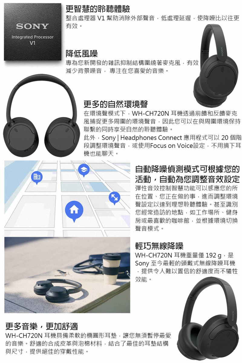 此外,Sony Headphones Connect 應用程式可以 20 個階