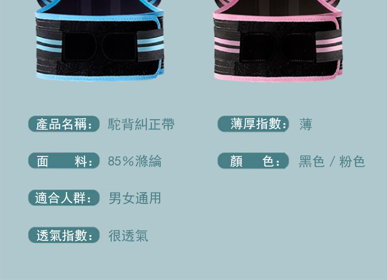 產品名稱 駝背糾正帶