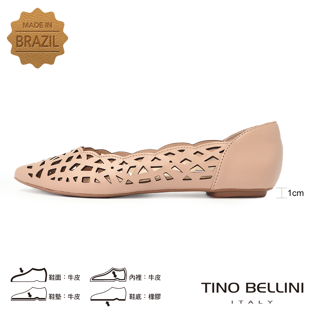 TINO BELLINI 貝里尼 巴西進口花邊鏤空平底鞋FS