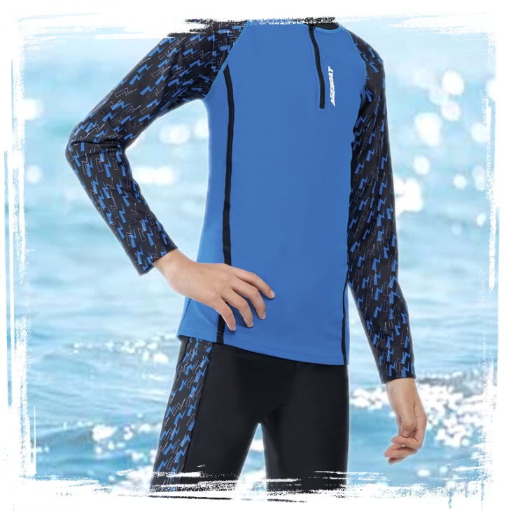 梅林品牌 男童長袖兩件式泳裝(NO.M12238)優惠推薦