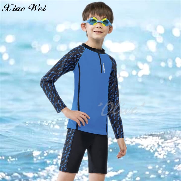 梅林品牌 男童長袖兩件式泳裝(NO.M12238)優惠推薦