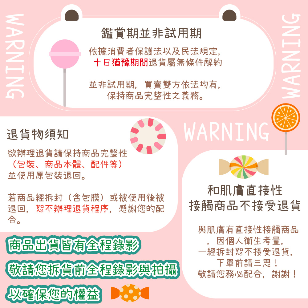 退回,恕不辦理退貨程序,感謝您的配