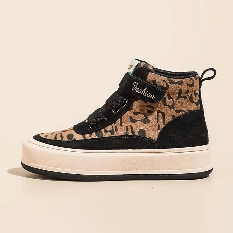 Taroko 拼貼豹紋內裡加絨魔術貼運動短靴(2色可選)優惠