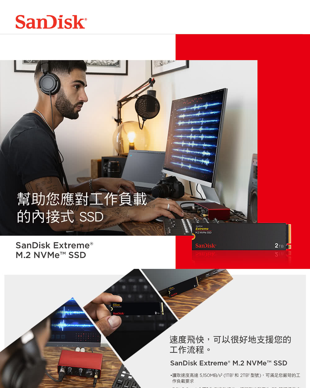 SanDisk 晟碟 Extreme M.2 NVMe PC