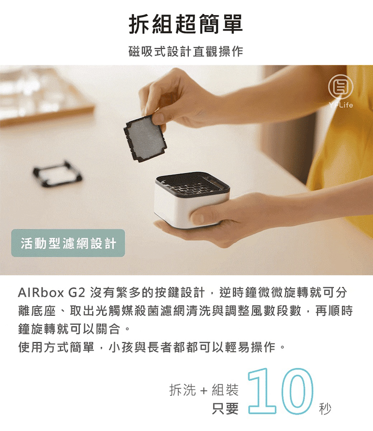 AIRbox G2 沒有繁多的按鍵設計,逆時鐘微微旋轉就可分