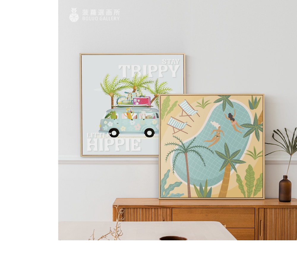 菠蘿選畫所 夏天及海洋系列裝飾畫 - 40x40cm(天空海