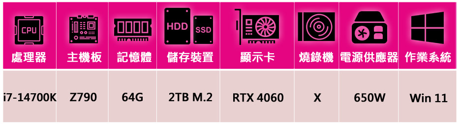 華碩平台 i7二十核GeForce RTX 4060 Win