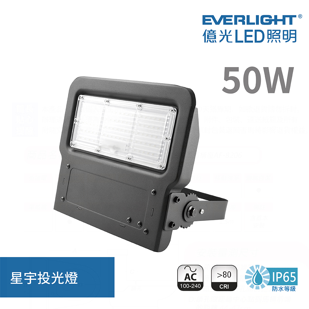 Everlight 億光 50W 星宇投光燈 全電壓 IP6