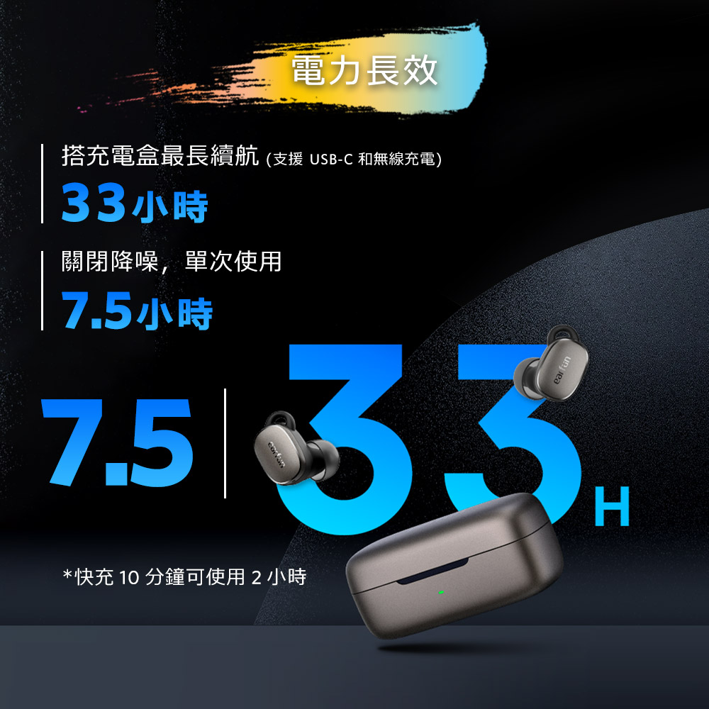搭充電盒最長續航 支援 USBC 和無線充電