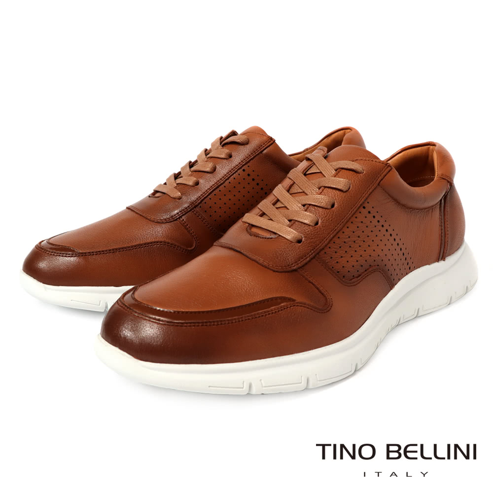 TINO BELLINI 貝里尼 潮流時尚真皮綁帶男士休閒鞋