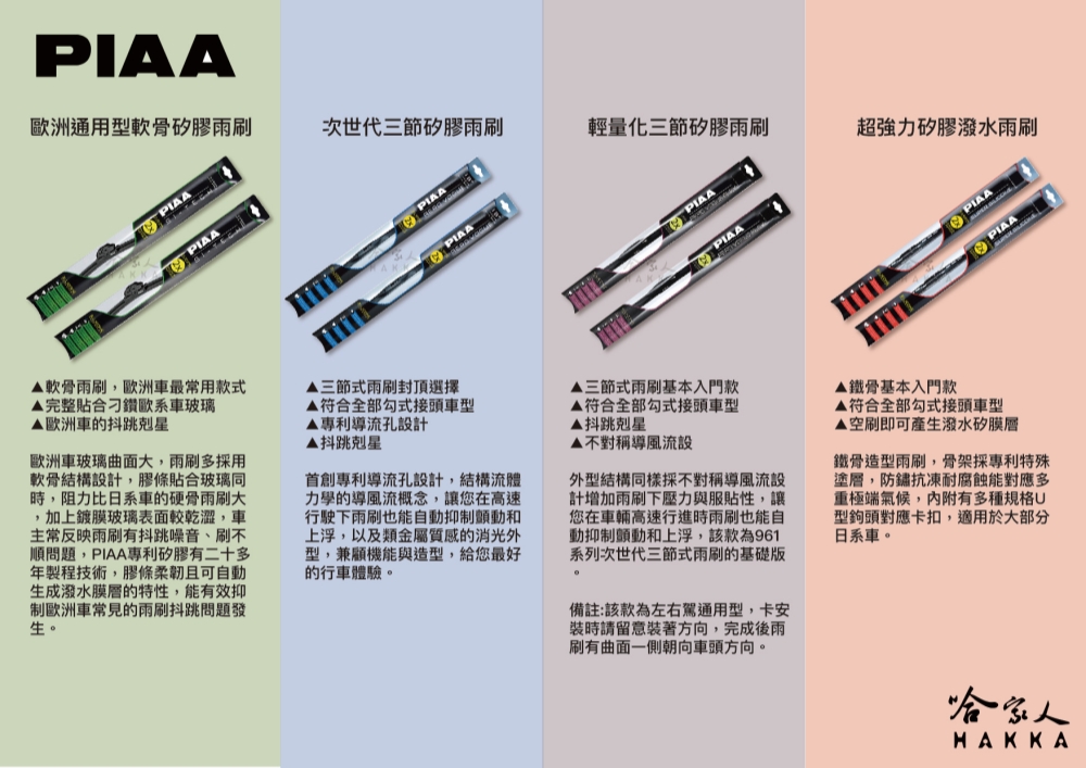PIAA Nissan Teana 全車系 專用三節式撥水矽