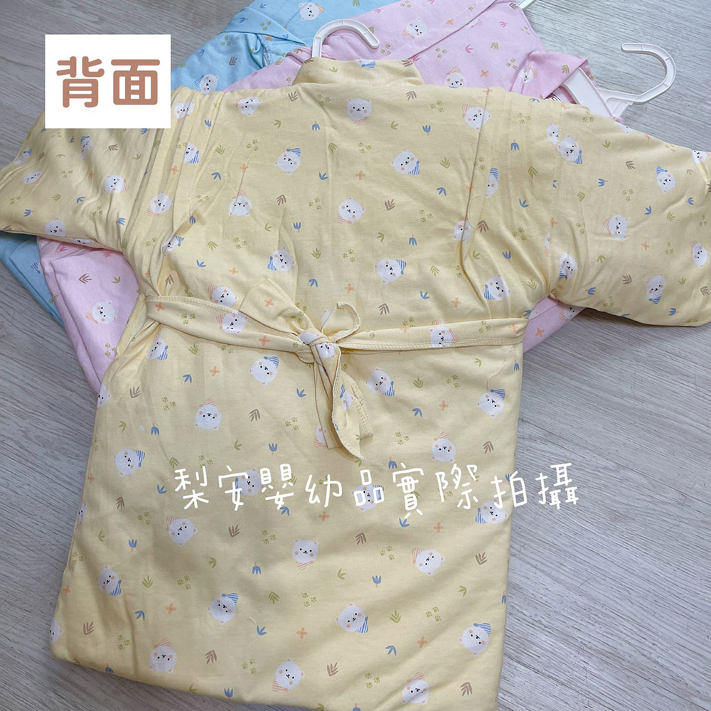 Lianne baby 台灣製厚厚的小棉襖嬰兒睡袍 保暖綁帶