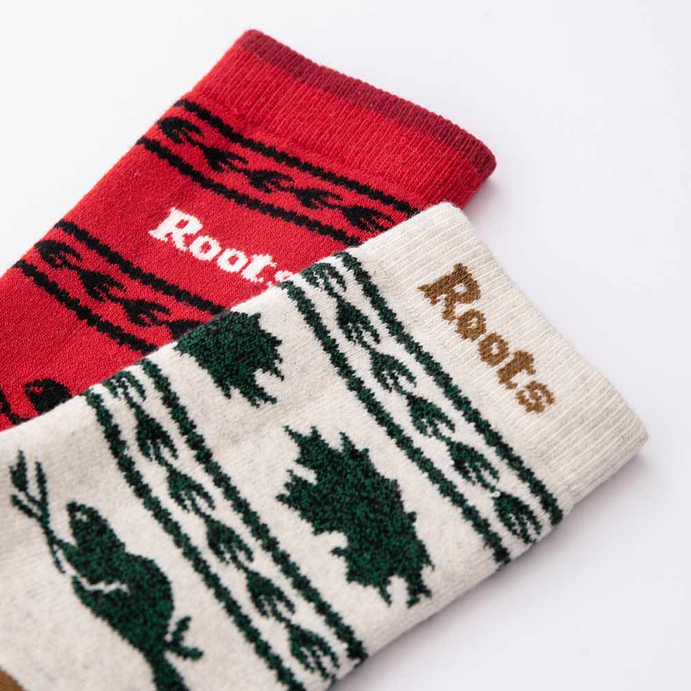 Roots Roots大童-率性生活系列 典藏楓葉針織短襪-